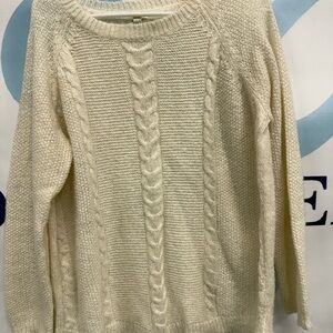 Sonoma Women's Cream Cable Knit Sweater